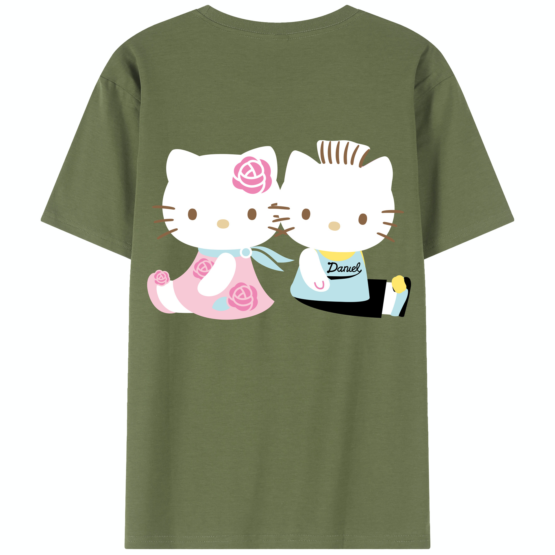 （画像用） Hello Kitty ハローキティ 綿100％半袖Tシャツ（背面プリント）